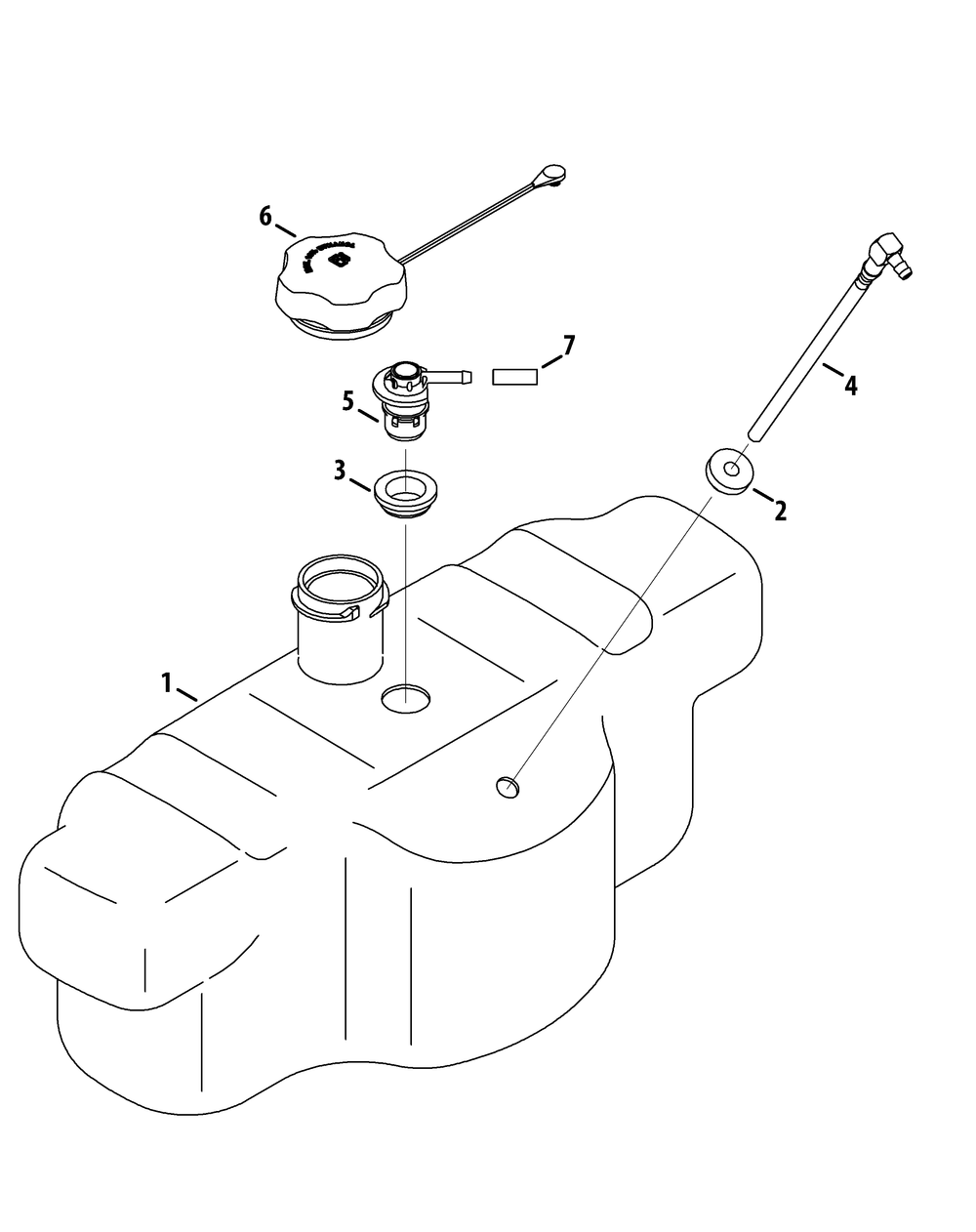 Fuel Tank Diagram and Parts List for RZT-S42 (17AF2BDS010-17WF2BDS010-17WF2BDS056-17WF2BDS210)(2012) Cub Cadet Lawn Tractor